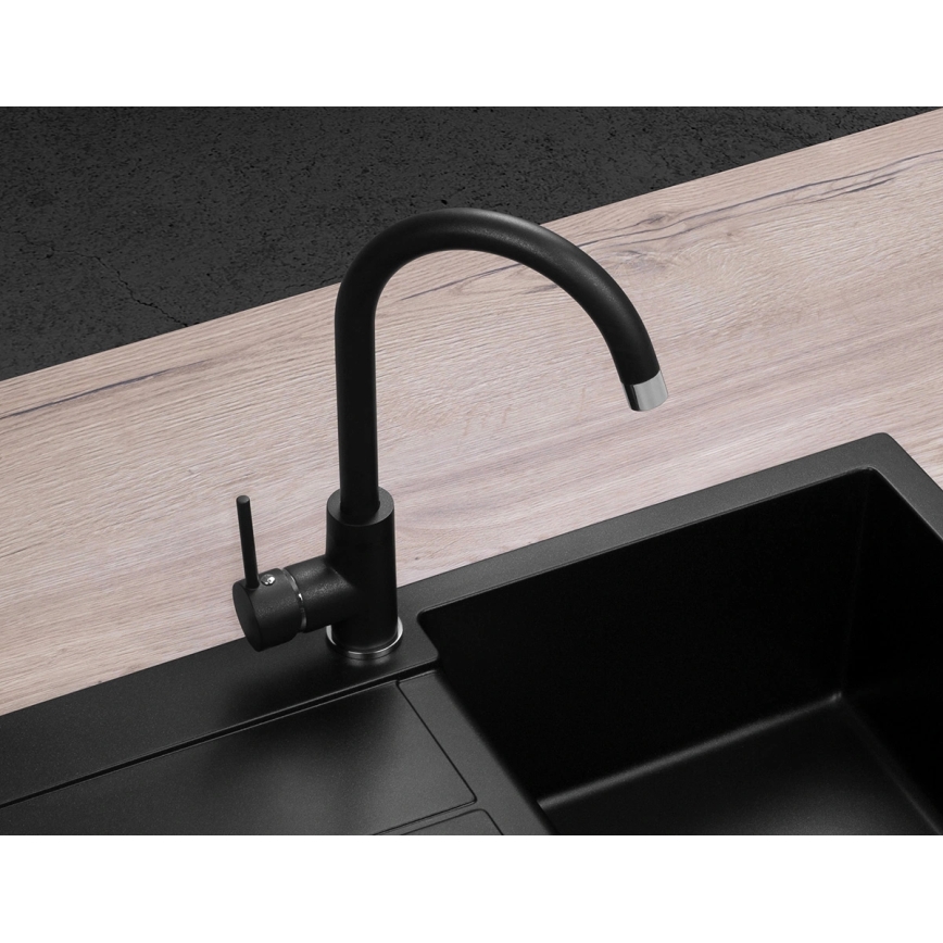 Concept BDG3334BC - Grifo para fregadero 33,5 cm, acabado granito/negro