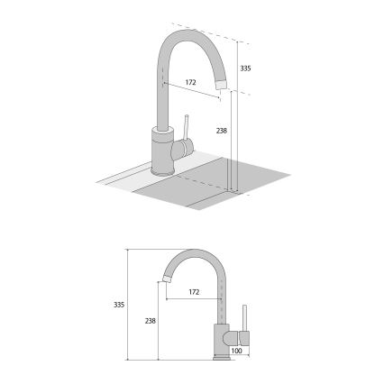 Concept BDG3334BE - Grifo para fregadero 33,5 cm granito/beige