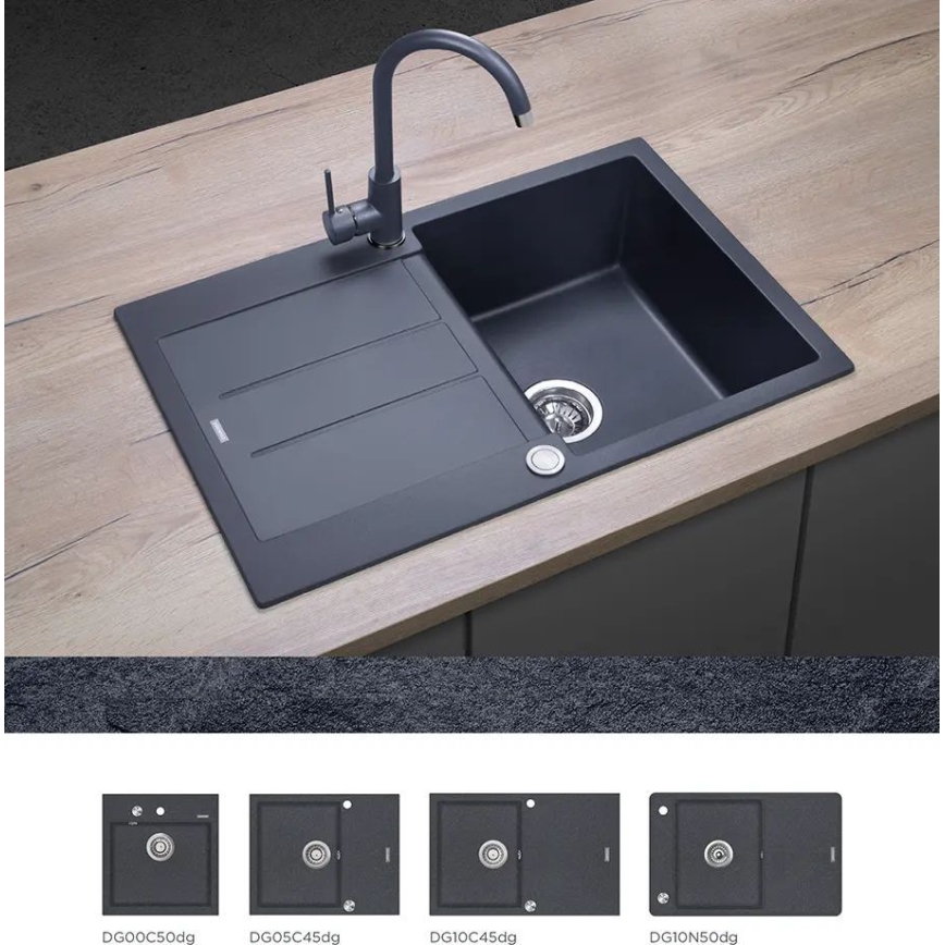 Concept BDG3334DG - Grifo de fregadero 33,5 cm granito/gris oscuro