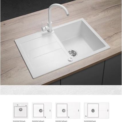 Concept BDG3334WH - Grifo para fregadero 33,5 cm granito/blanco