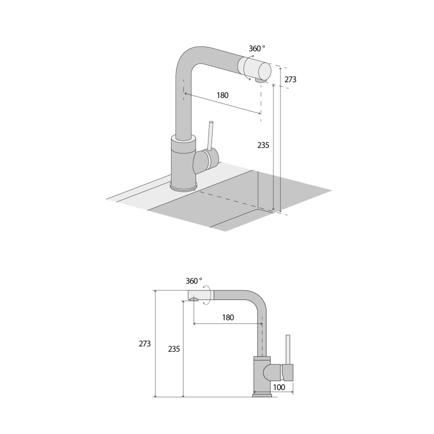 Concept BDG4327BE - Grifo para fregadero 27,3 cm granito/beige