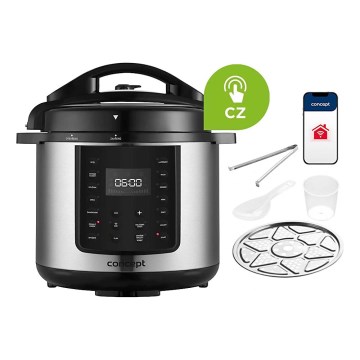 Concept CK8001 - Olla a presión eléctrica multifuncional 5,6 l 1000W/230V Wi-Fi acero inoxidable
