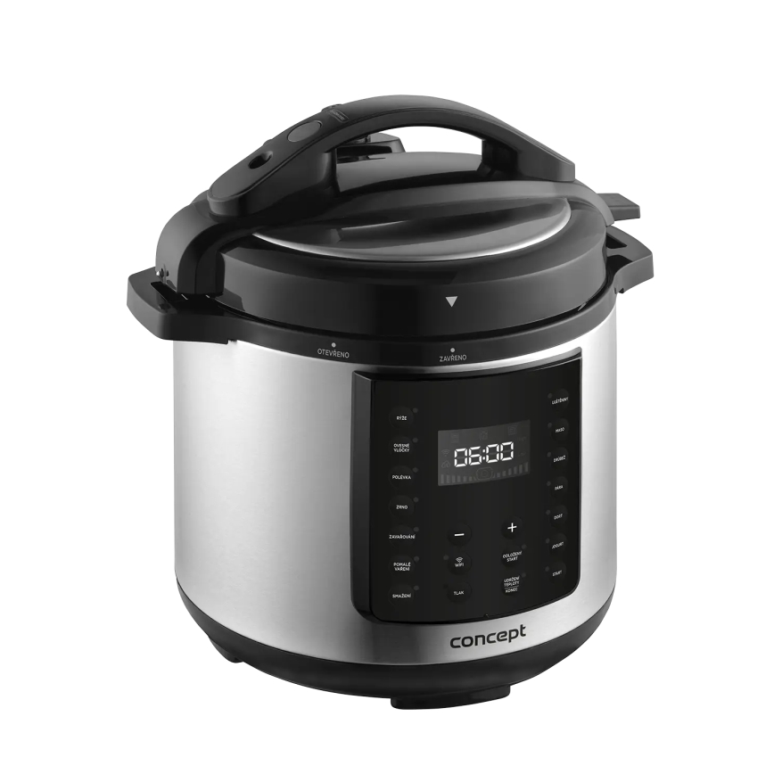 Concept CK8001 - Olla a presión eléctrica multifuncional 5,6 l 1000W/230V Wi-Fi acero inoxidable