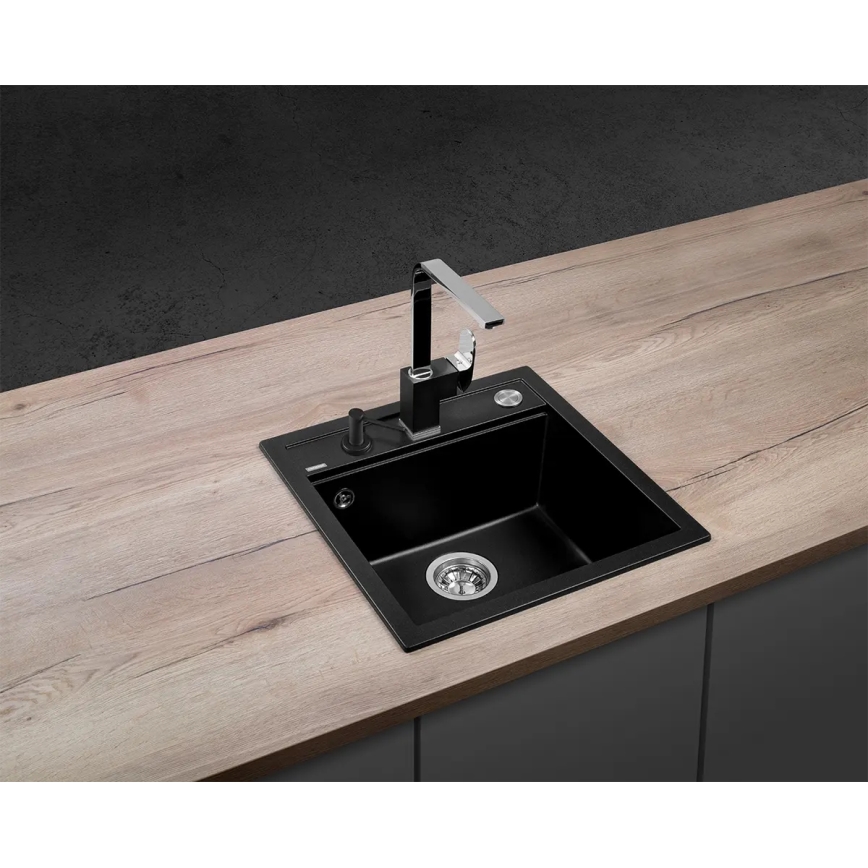 Concept DG00C50BC - Fregadero de cocina CUBIS 49x51 cm granito/negro