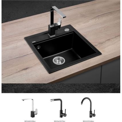 Concept DG00C50BC - Fregadero de cocina CUBIS 49x51 cm granito/negro