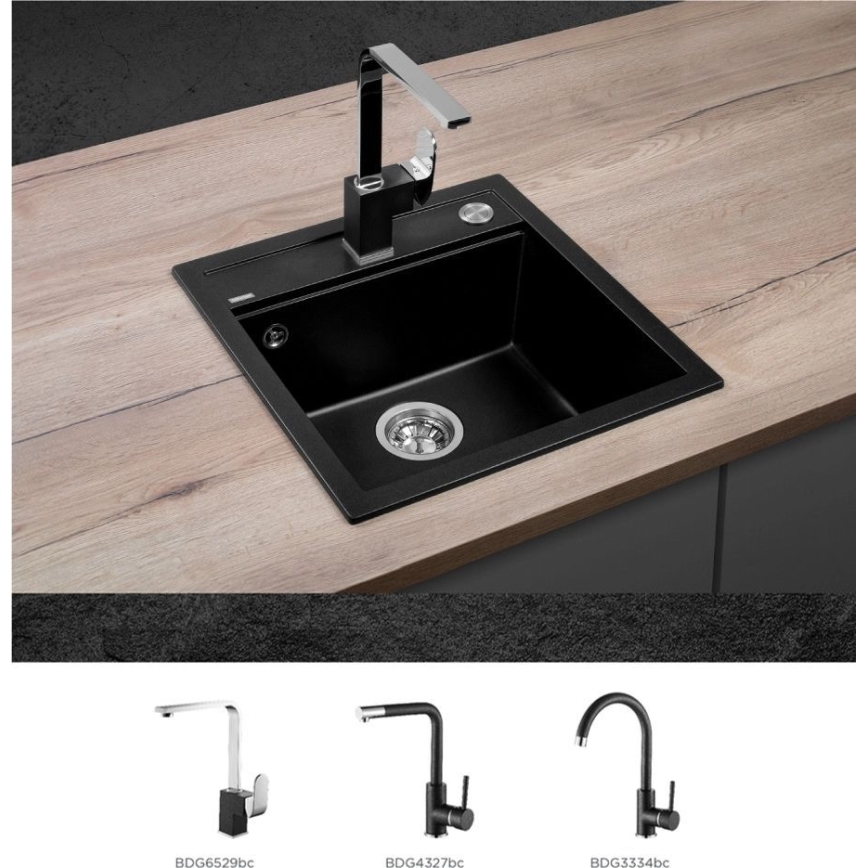 Concept DG00C50BC - Fregadero de cocina CUBIS 49x51 cm granito/negro