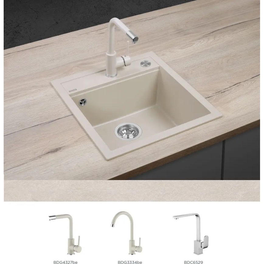 Concept DG00C50BE - Fregadero de cocina CUBIS 49x51 cm granito/beige