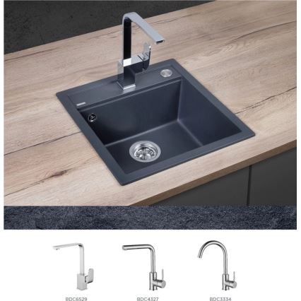 Concept DG00C50DG - Fregadero de cocina CUBIS 49x51 cm granito/ gris oscuro