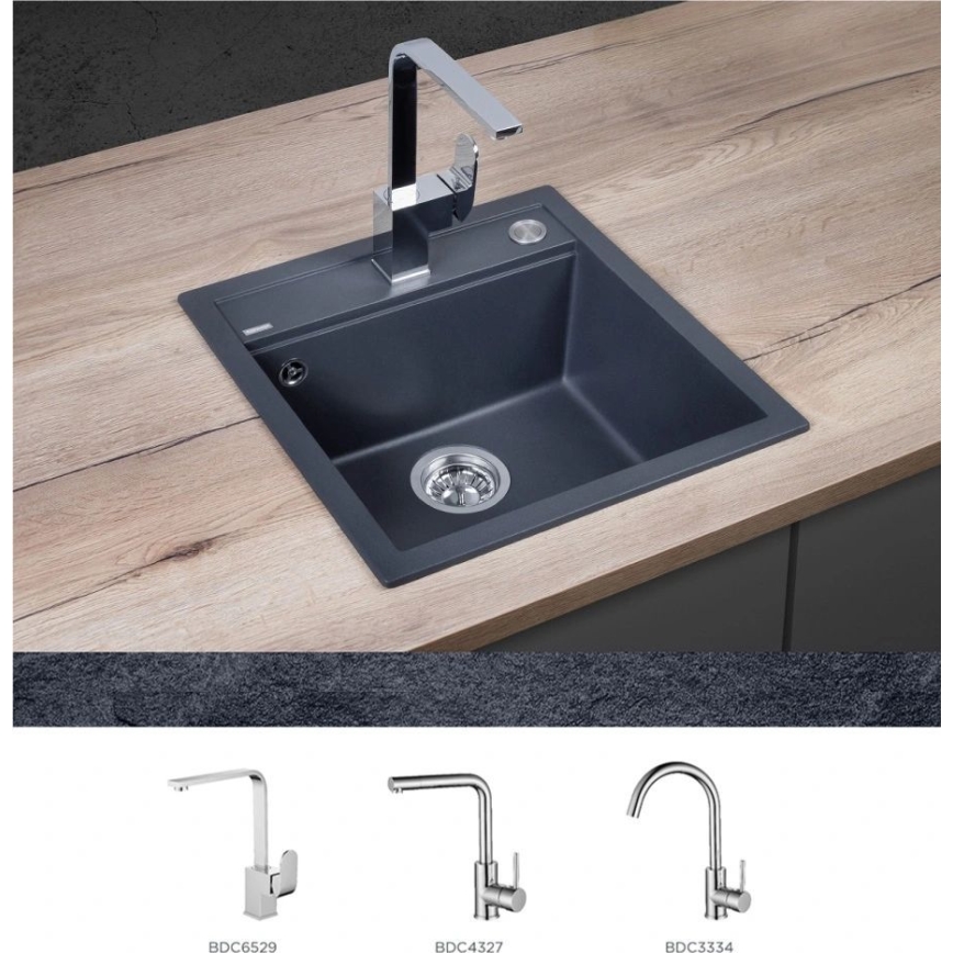 Concept DG00C50DG - Fregadero de cocina CUBIS 49x51 cm granito/ gris oscuro