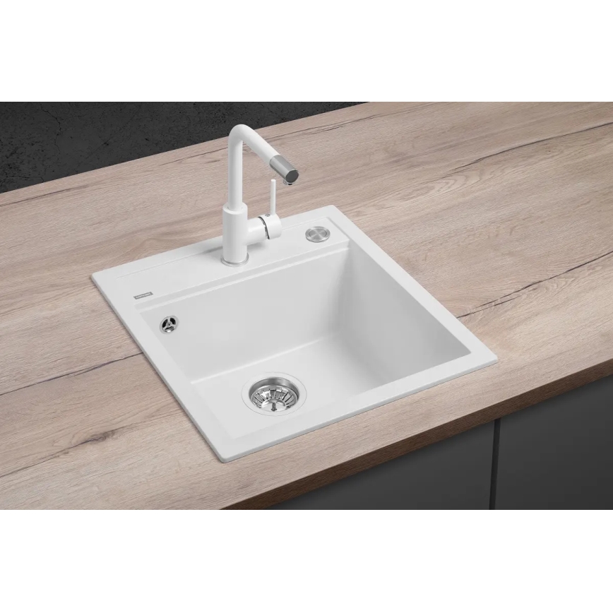 Concept DG00C50WH - Fregadero de cocina CUBIS 49x51 cm granito/blanco
