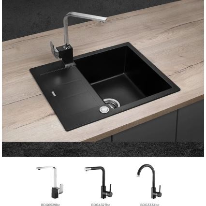 Concept DG05C45BC - Fregadero de cocina CUBIS 50x62 cm granito/negro