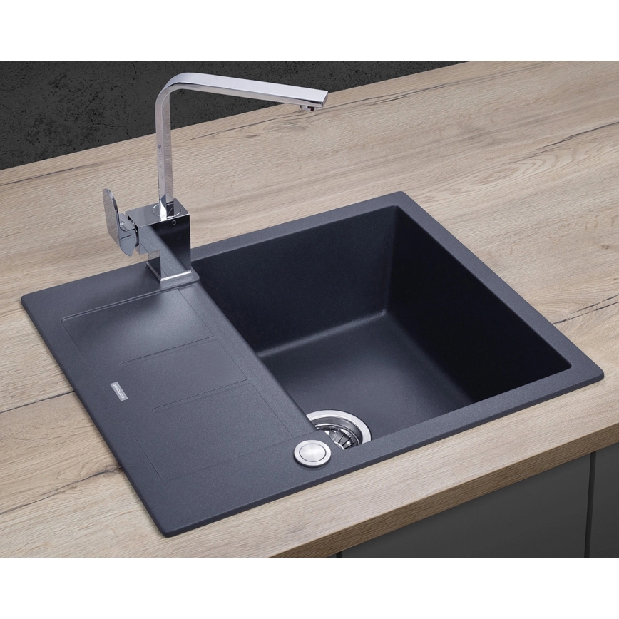 Concept DG05C45DG - Fregadero de cocina CUBIS 50 x 62 cm granito/gris oscuro