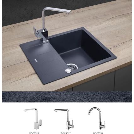 Concept DG05C45DG - Fregadero de cocina CUBIS 50 x 62 cm granito/gris oscuro