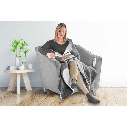 Concept DV7420 - Manta eléctrica térmica 160W/230V 180x130 cm gris/blanco