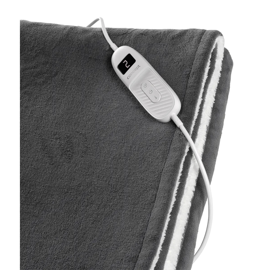 Concept DV7420 - Manta eléctrica térmica 160W/230V 180x130 cm gris/blanco