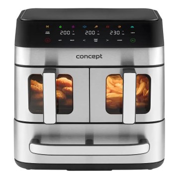 Concept FR9000 - Freidora de aire PIZZA TRIO 18,5 l 2700W/230V acero inoxidable/negro