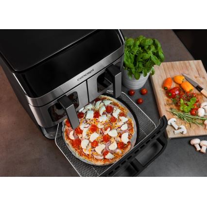Concept FR9000 - Freidora de aire PIZZA TRIO 18,5 l 2700W/230V acero inoxidable/negro