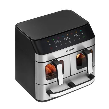 Concept FR9000 - Freidora de aire PIZZA TRIO 18,5 l 2700W/230V acero inoxidable/negro
