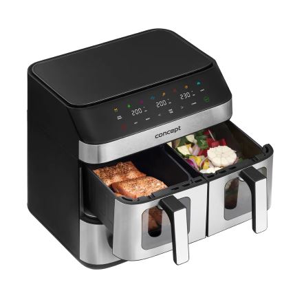 Concept FR9000 - Freidora de aire PIZZA TRIO 18,5 l 2700W/230V acero inoxidable/negro