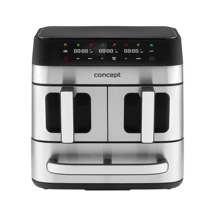 Concept FR9000 - Freidora de aire PIZZA TRIO 18,5 l 2700W/230V acero inoxidable/negro