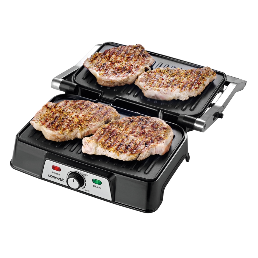 Concept ge2005 - Parrilla de contacto 1500W/230V acero inoxidable/negro