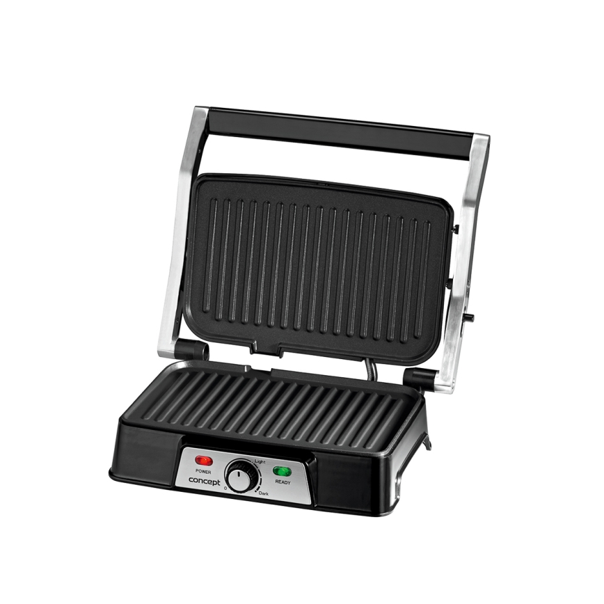Concept ge2005 - Parrilla de contacto 1500W/230V acero inoxidable/negro