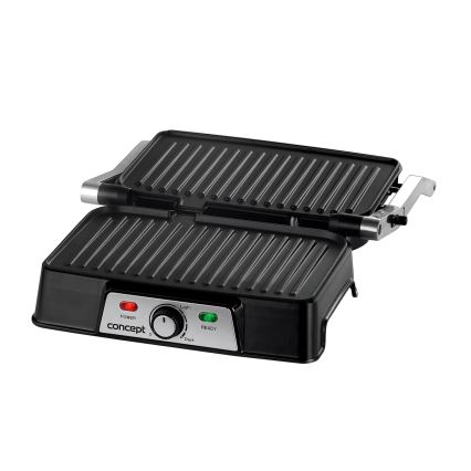 Concept ge2005 - Parrilla de contacto 1500W/230V acero inoxidable/negro