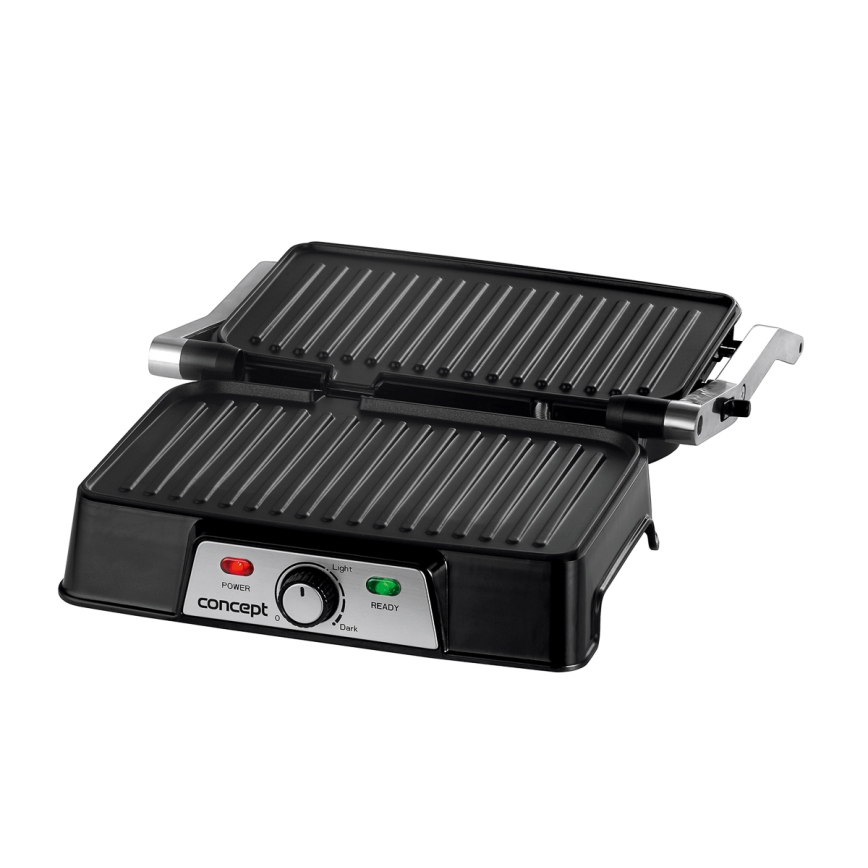 Concept ge2005 - Parrilla de contacto 1500W/230V acero inoxidable/negro