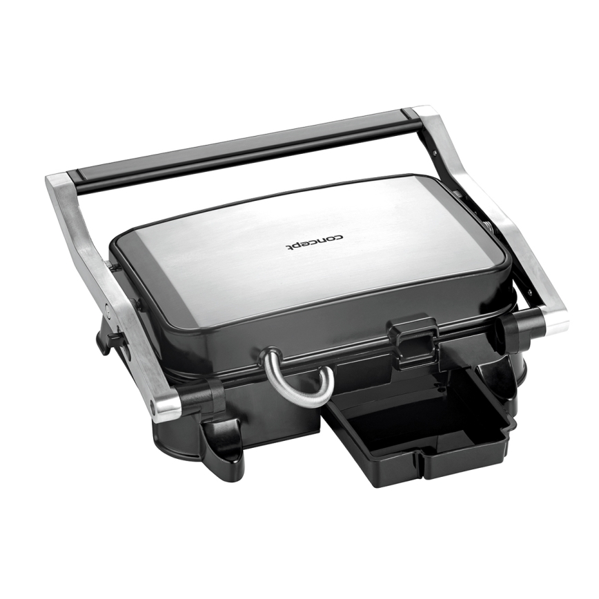 Concept ge2005 - Parrilla de contacto 1500W/230V acero inoxidable/negro