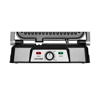 Concept ge2005 - Parrilla de contacto 1500W/230V acero inoxidable/negro