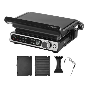Concept ge3500 - Grill de contacto con sonda de temperatura 2000W/230V negro