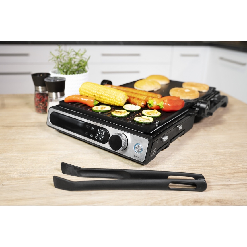 Concept ge3500 - Grill de contacto con sonda de temperatura 2000W/230V negro