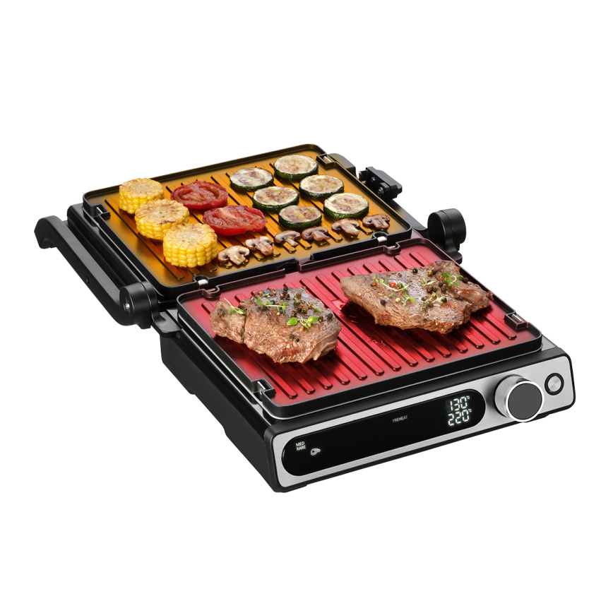 Concept ge3500 - Parrilla de contacto con sonda de temperatura 2000W/230V negro
