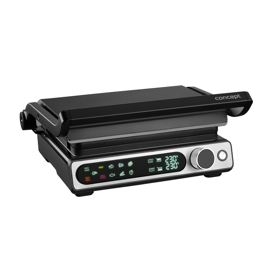 Concept ge3500 - Parrilla de contacto con sonda de temperatura 2000W/230V negro