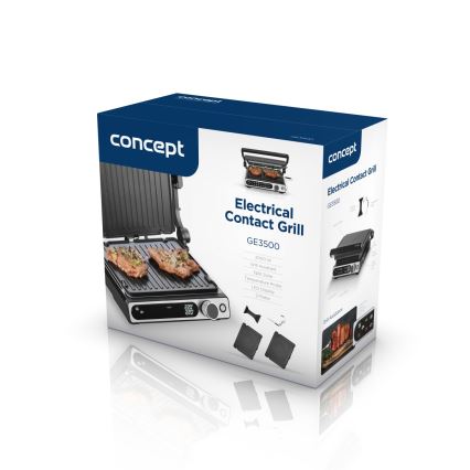 Concept ge3500 - Parrilla de contacto con sonda de temperatura 2000W/230V negro