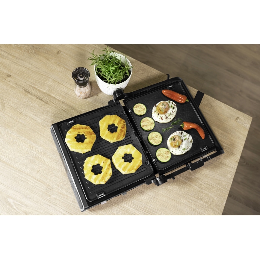 Concept ge3550 - Grill de contacto con sonda de temperatura 2000W/230V negro