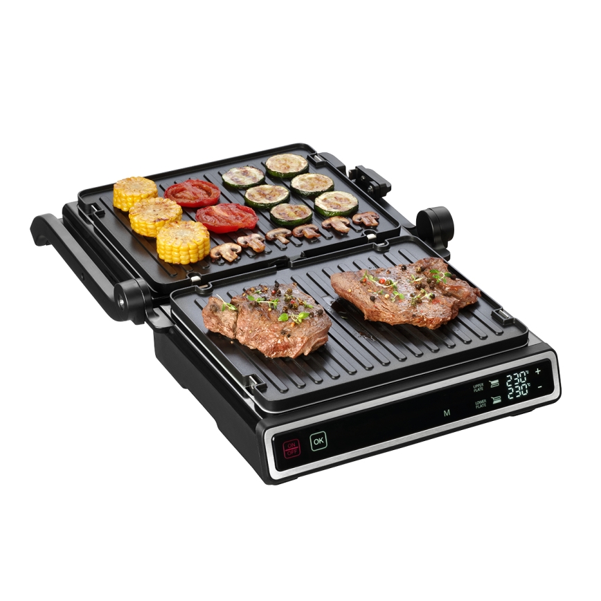 Concept ge3550 - Grill de contacto con sonda de temperatura 2000W/230V negro