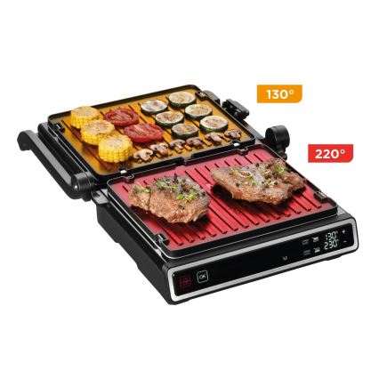 Concept ge3550 - Grill de contacto con sonda de temperatura 2000W/230V negro