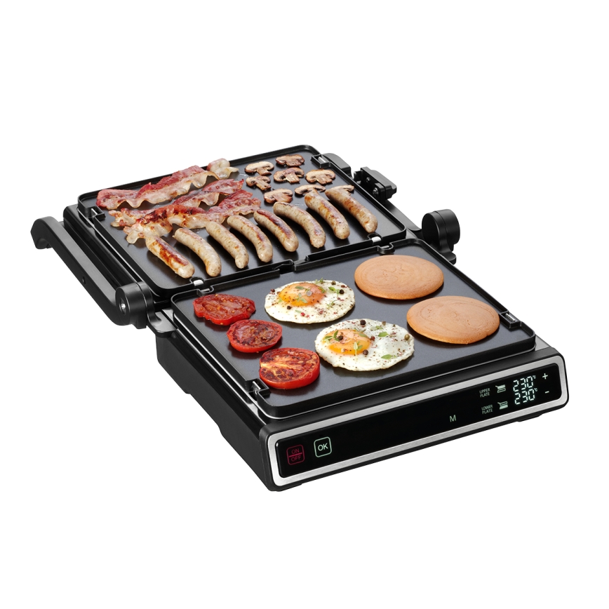 Concept ge3550 - Grill de contacto con sonda de temperatura 2000W/230V negro