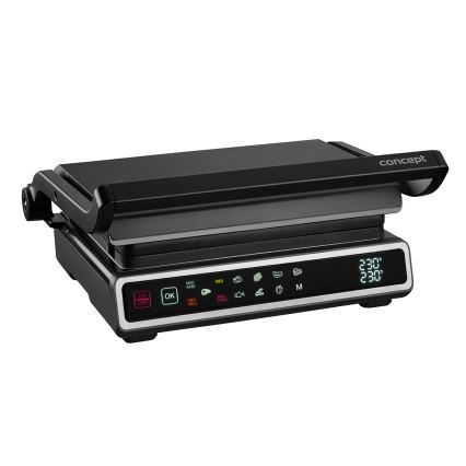 Concept ge3550 - Grill de contacto con sonda de temperatura 2000W/230V negro