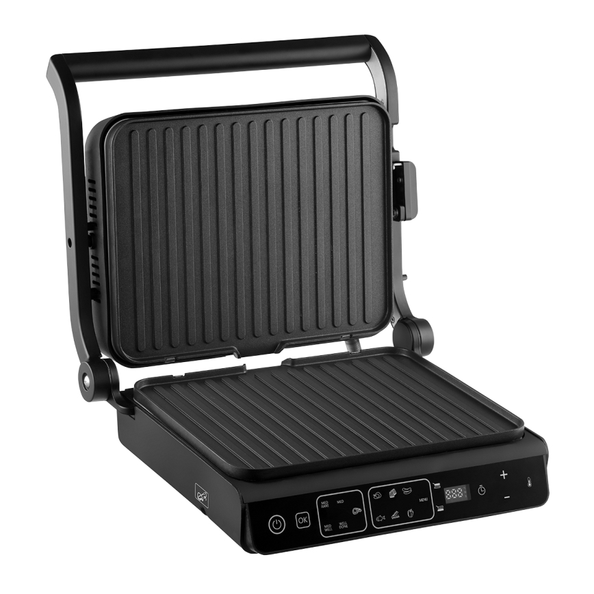 Concept ge3600 - Parrilla de contacto con sonda de temperatura GLASS 2000W/230V negro