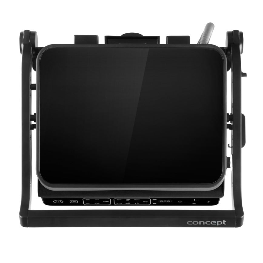 Concept ge3600 - Parrilla de contacto con sonda de temperatura GLASS 2000W/230V negro