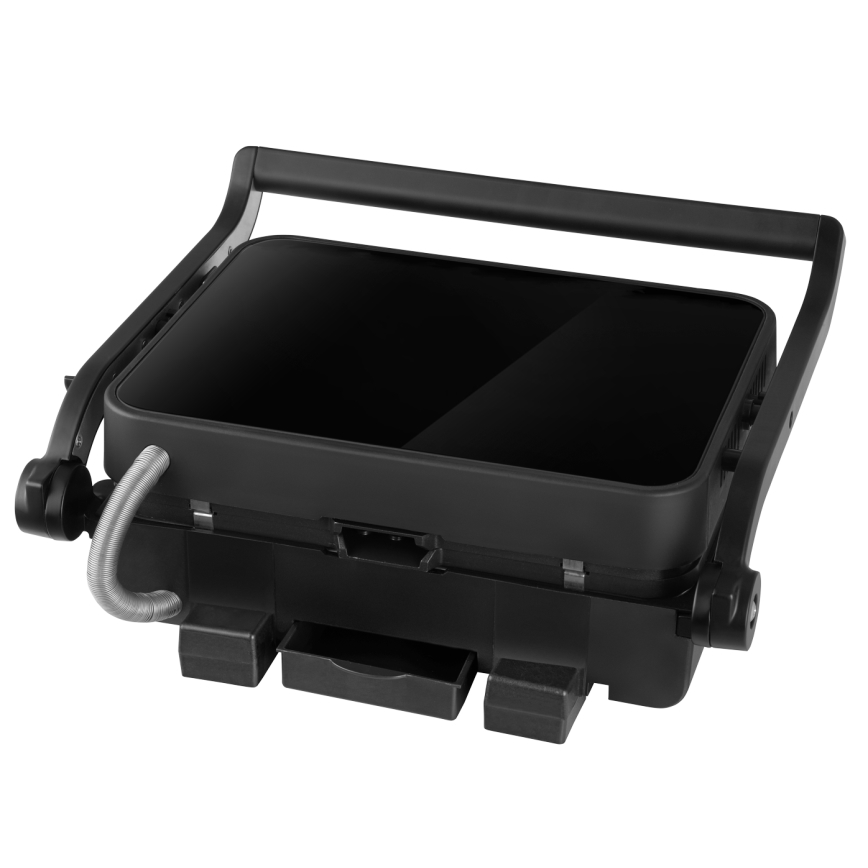 Concept ge3600 - Parrilla de contacto con sonda de temperatura GLASS 2000W/230V negro