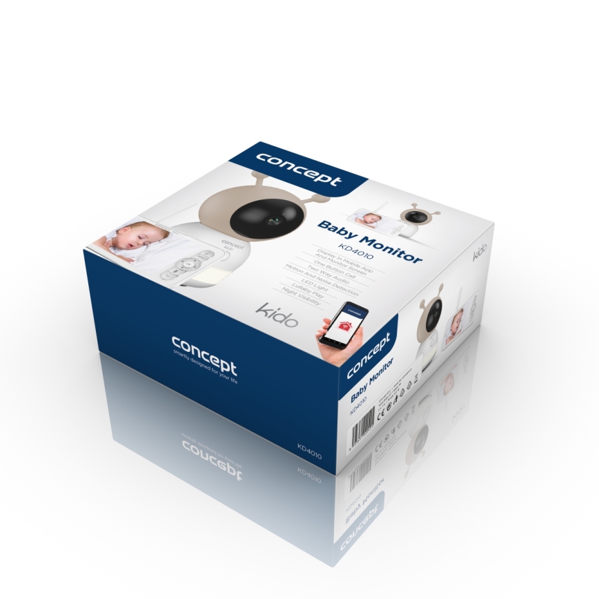 Concept KD4010 - Vigilabebés inteligente con monitor y sensor de movimiento SMART KIDO 4,5W/230V Wi-Fi beige