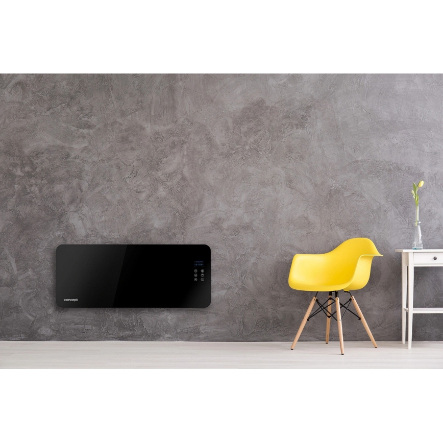 Concept KS4010 - Calefactor/convector eléctrico 1000/2000W IP24 negro + mando a distancia