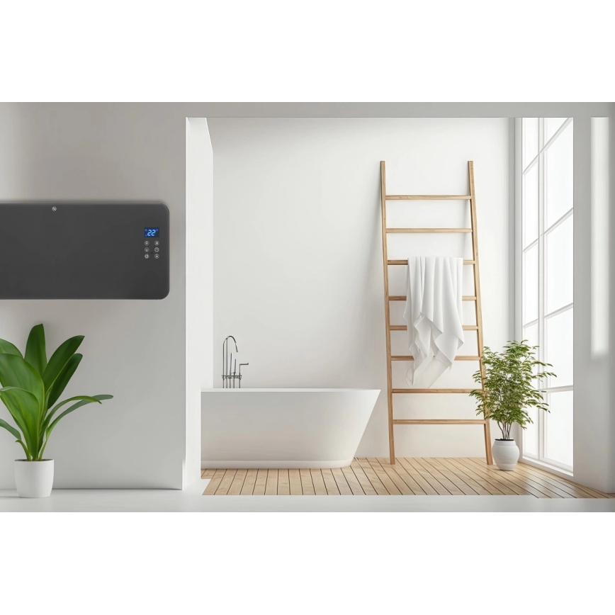 Concept KS4100 - Calefactor/convector eléctrico inteligente 1000/2000 W, Wi-Fi, IP24, gris