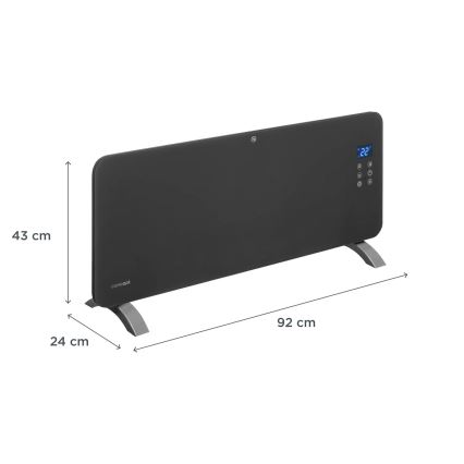 Concept KS4100 - Calefactor/convector eléctrico inteligente 1000/2000 W, Wi-Fi, IP24, gris
