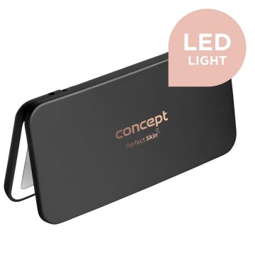 Concept KZ2020 - Espejo cosmético LED de bolsillo PERFECT SKIN LED/1,5W/5V 4500-5500K 300 mAh negro