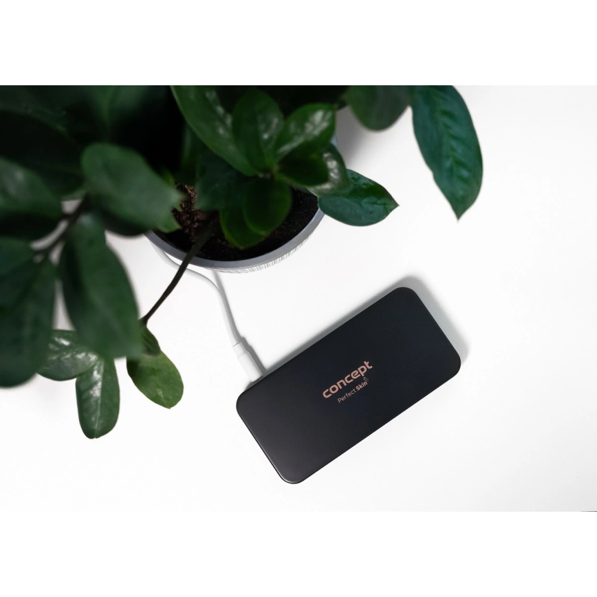 Concept KZ2020 - Espejo cosmético LED de bolsillo PERFECT SKIN LED/1,5W/5V 4500-5500K 300 mAh negro