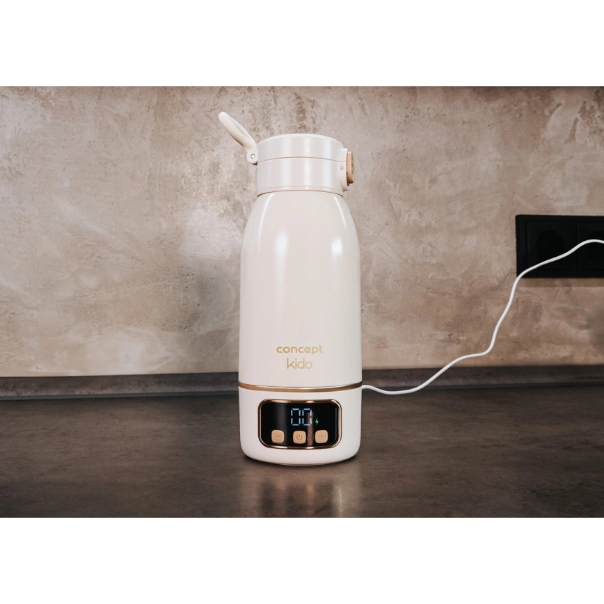 Concept OC4000 - Calentador portátil para agua y leche KIDO 500 ml 36W/7,4V 5000 mAh beige